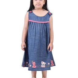 Cloth Bites Animal Embroidered Denim A-Line Dress-image-41