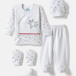 Nauti Nati Infants Pack of 5 Printed Pure Cotton Baby Apparel Gift Set-50