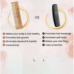 Kind of Earthy Set Of 2 Kacchi Neem Dual Tooth Combs image 2