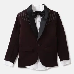 Blue Giraffe Boys Shawl Collar Single-Breasted Three-Piece Suit-picture-16
