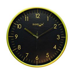 RANDOM Yellow & Black Printed Round Contemporary Wall Clock-48