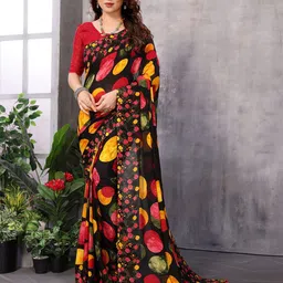 The Textile Hub Printed Polka Dot Saree-image-35