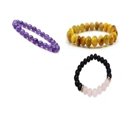 Divine souvenirs Unisex Set Of 3 Artificial Beaded Elasticated Bracelets-image-99