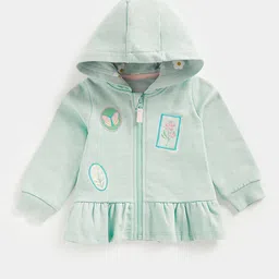 mothercare Girls Solid Embroidered Hood Front-Open Regular Sweatshirt-image-24