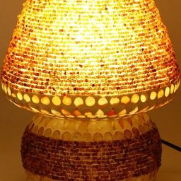SOMIL Multicoloured Textured Glass Cylindrical Shaped Table Lamp-image-83