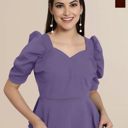 Mast & Harbour Women Solid Puff Sleeve Regular Top-image-88