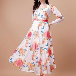 Raiyani Enterprise Floral Printed Scoop Neck Anarkali Kurta-image-49