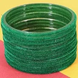 SAVORADE Set Of 10 Green Glass Bangle-picture-2