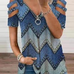 StyleCast Women Abstract Print Cold-Shoulder Top-32