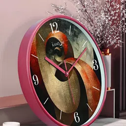 RANDOM Brown & Black Printed Analogue Contemporary Wall Clock-71