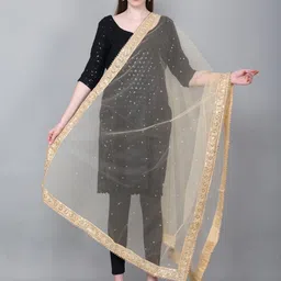 Karthav Fashion Embroidered Dupatta with Sequinned-46