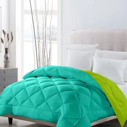 CHICERY Green & Turquoise Blue Geometric AC Room Double Bed Comforter-image-93