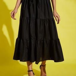 AAHWAN Layered Tiered Midi Skirts-image-82