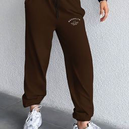 TABADTOD Women Typography Printed Relaxed Jogger Easy Wash Regular Trousers-image-75