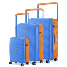 Nasher Miles Dubai Polypropylene Set of 3 S/M/L Blue Orange Trolley Bags (55-65-75cm)-image-79
