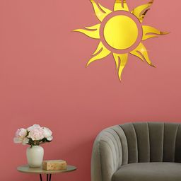 WallDaddy Yellow Sun Mirror WallSticker-image-86
