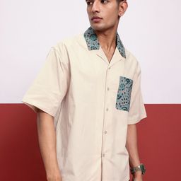 glitchez Printed Pure Cotton Drop-Shoulder Sleeves Oversized Shirt-picture-13