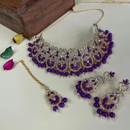 VATSALYA creation Women Artificial Stones and Beads Studded Jewellery Set-image-31
