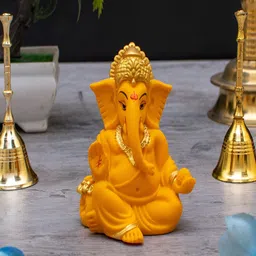 Craftlayout Orange And Gold Lord Ganesha Religious Idol Showpiece-image-69