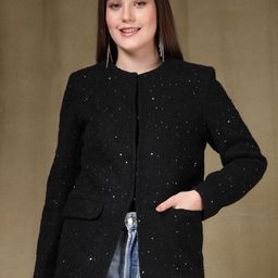 Juelle Embroidered Round Neck Pea Coats-image-88
