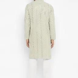 Devyom Men Embroidered Regular Thread Work Kurta with Pyjamas image 5