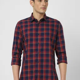 Peter England Casuals Men Slim Fit Tartan Checks Shirt-image-42