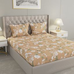 Raymond Home Insignia Mustard Yellow Printed Microfiber Queen Bedsheet Set 2.50 m x 2.25 m-image-2