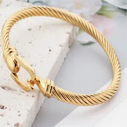 DIVASTRI Women Antique Gold-Plated Kada Bracelet-image-41