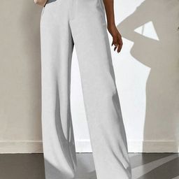 KERI PERRY Women Relaxed Straight Leg Wrinkle Free Trousers-image-76