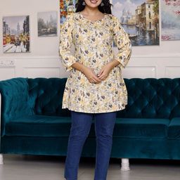 ANTU KURTIES Floral Printed Pure Cotton Kurti-image-27