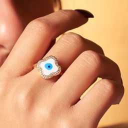 SALTY Pack of 2 Women Greek Evil Eye Ring-58