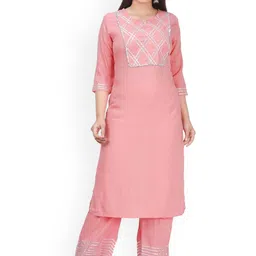 G4Girl Women Yoke Design Regular Gotta Patti Kurta with Trousers-picture-31