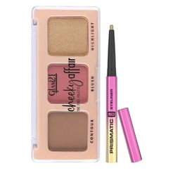 GLAM21 Set Of 2 Cheeky Affair Face Palette - Sunset & Prismatic Eyeliner - Mirage-54