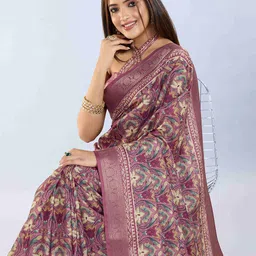 PBS PRINTS Ethnic Motifs Printed Pure Silk Banarasi Saree-picture-12
