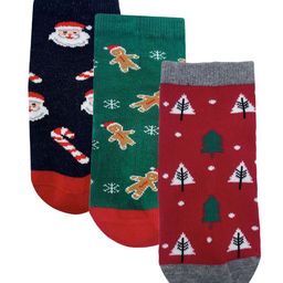 Mint & Oak Kids Pack Of 3 Patterned Ankle-Length Socks-56