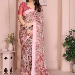 Moda Rapido Women Floral Printed Poly Georgette Saree-picture-43