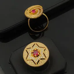 TKRB SALES Stone-Studded Adjustable Finger Ring-10
