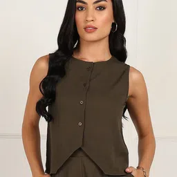 Fashfun Women Crepe Crop Top-8