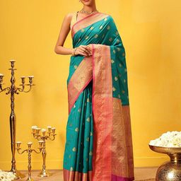 Silk Land Kanjivaram Silk Zari Woven Big Border Saree-image-74