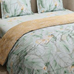 Monte Carlo Green Floral Polycotton 4 Pieces Double Queen Regular Bedding Set-picture-23