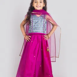 Tangerine Closet Girls Ready to Wear Lehenga & Blouse With Dupatta-picture-5