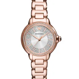 Emporio Armani Women Embellished Bracelet Style Analogue Watch AR11633I-Rose Gold-image-71