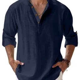 Fifth U Men Navy Blue Kurta-image-58