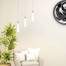 THE QUIRKY HOME White & Blue oi Fish Yin Yang Art Printed Ceramic Wall Plates-15