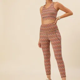 CUKOO Women Abstract Round Neck Sleeveless High-Rise Regular Tracksuits-image-7