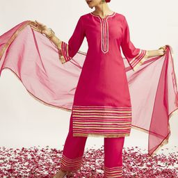 VASTRAMAY Women Regular Kurta with Pyjamas & With Dupatta-image-31