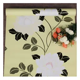 Aura Yellow & White Printed Self-Adhesive Wallpaper-28