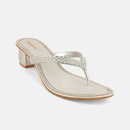 Rubeezz Embellished Open Toe Block Heel Sandals-picture-34