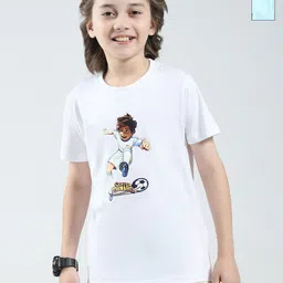 Monte Carlo Boys Pack Of 2 Graphic Printed Round Neck Cotton T-shirts-image-12