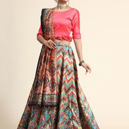 Kaizen TEXO FAB Semi-Stitched Lehenga & Unstitched Blouse With Dupatta image 5
